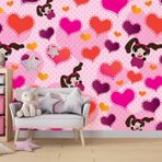 Kalpli Pembe Çocuk Duvar Duvar Kağıdı Baskı Dkm-379 450 x 240