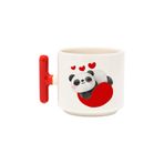 Kalpli Sevimli Panda Baskılı Renkli T Kulplu Hediyelik Latte Fincanı Kupa Bardak, QB1L5953-KR