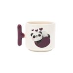 Kalpli Sevimli Panda Baskılı Renkli T Kulplu Hediyelik Latte Fincanı Kupa Bardak, QB1L5953-LL