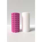 Kalpli Silindir Mum Silikon Kalıp - Sevgililer Gününe Özel Mum Silikon Kalıp 12.3 x 5.7 cm - Beyaz - Adet
