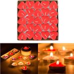 Kalpli Tea Light 25 Parça Mum Kırmızı (4457)
