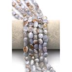 Kalsedon Doğal Taş Dizi 10 X 13 Mm Mercimek Kesim - Dz-1249