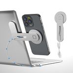 KALVATAY Dizüstü Telefon Tutacağı,Dizüstü Bilgisayar için 15W Hızlı Kablosuz Şarj Cihazı Manyetik Telefon Tutacağı,iPhone 15/14/13/12 Serisi için Ayarlanabilir Telefon Monitörü Yan Montaj,İnce Taşınabilir