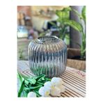 Kalya Concept Dekoratif Line Vazo Füme Büyük Boy 20*20 Cm - Nervürlü Cam Origami Stil Pinterest