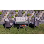 Kalyon Home Garden Cannes Rattan Bahçe Balkon Mobilyası 2+1+1 ve Masa