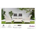 Kalyon Home Garden Menten Rattan Bahçe Balkon Mobilyası 4 Tekli Berjer ve Masa - Bej