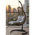 KalyonHome Relax Rattan Tek Kişilik Bahçe Salıncağı Bahçe Mobilyası Balkon Salıncağı Ev Salıncağı Ayak Uzatmalı