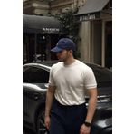 Kama Erkek Bisiklet Yaka Pamuk Regular Fit Kısa Kollu İnce Triko Tişört Beyaz L