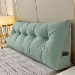 Kama Okuma Yastığı Büyük Üçgen Koltuk Minderi Bel Desteği Okuma, Rahatlatıcı TV İzleme, Yatak Odası için Yastık (Bej 60 x 50 x 20 cm)