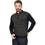 Kamalı Erkek Çelik Örgü Gömlek Yaka Cepli Fermuarlı Polo Yakalı Ağdesen Tüylenmeyen Triko Kışlık Baba Kazak - Siyah - XL