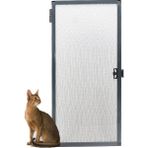 Kamataş Menteşeli Pencere Kedi Sinekliği Yırtılmaz Telli (Pet Tül) Sineklik Antrasit, 70x130 İstenilen ölçüde - Antrasit - Gri
