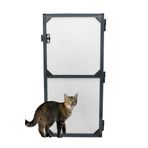 Kamataş Menteşeli Yırtılmaz Kapı Kedi Sinekliği (Pet Tül) Antrasit 90X210 Cm. Özel Ölçü Verebilirsiniz.