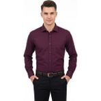 Kamer Erkek Klasik Tek Cepli Uzun Kol Gömlek 3212 BGL-ST05502 - Bordo - XL
