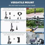 Kamera Bisiklet Motosiklet Gidon Montaj, Alüminyum Alaşımlı Kelepçe, 360°, Ile Uyumlu X5 X4 X3 Ace Go 3S, Osmo 2 Mobile 7P Action 5 4 3 Ile Uyum