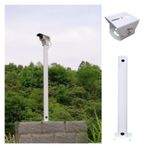 Kamera Direği, Ayarlanabilir 78 "Garaj CCTV Direği, Evrensel Eklem ve Vidalarla 360 ° Dönebilen Su Geçirmez Güvenlik Kamerası Tutacağı, Paslanmaz Gözetleme Kolonu - Beyaz, 3,9 ft/120 cm