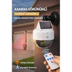 Kamera Görünümlü Hareket Sensörlü Solar Lamba Kumandalı Led Bahçe Aydınlatma Duvar Lambası