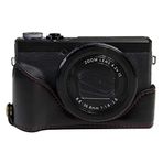 Kamera kabuğu kapağı 1/4 inç iplik PU deri kamera for Canon G7 x Mark III / G7 x3 için yarım kasa tabanı