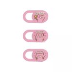 Kamera Kapatıcı 3’Lü Set – Ultra İnce 0.7 Mm Sürgülü Webcam Cover, 3M Yapışkan, Pembe Pig