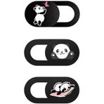 Kamera Kapatıcı Laptop Tablet Telefon Uyumlu Desenli Gizlilik Aparatı İnce Sürgülü Webcam Cover 3 Lü Set Yapışkanlı Çok Renkli