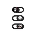 Kamera Kapatıcı Laptop Tablet Telefon Uyumlu Desenli Gizlilik Aparatı Ultra Ince Sürgülü Webcam Cover 3 Lü Set 3m Yapışkanlı Çok Renkli - 0 - Siyah - Option-1