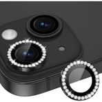 [KAMERA KORUYUCU] For 11/12/12Mini ile uyumlu Kamera Lens Koruyucu Metal Temperli HD Cam Çizilmeye Dayanıklı Kamera Koruyucu (Taşlı Black, iPhone 11/12/12Mini)