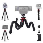 Kamera/Telefon/Web Kamerası için Mini Tripod, NexiGo Esnek Kamera Tripod Standı, NexiGo Logitech Webcam C920 C922 Brio iPhone/Android/Kamera, Vlogging/Canlı Akış (Siyah) ile uyumlu