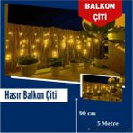 Kamış Hasır Doğal Balkon Çiti Bambu Balkon Çiti Estetik Tasarım Bambu Efektli Balkon Çiti 90X500 - Antrasit