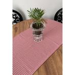 KAMİZ Kırmızı Pötikareli Keten Runner 40x150 Cm