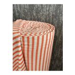 KAMİZ Turuncu Çizgili Keten Kumaş- Keten Kumaş 100x230 cm Dış Giyim- Ev Tekstil Uygundur