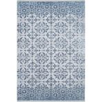Kamoke Mavisi Modern Geometrik Etnik Eskitme Desenli Boho Makinada Yıkanabilir Hafif Hav Toz Vermez Leke Tutmaz Kaymaz Taban Dijital Makine Baskı Halı Oturma Odası Salon Yolluk Koridor Mutfak Halısı