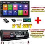 Kamosonic KS-G753 Double Teyp 7 Inç Mirrorlink + HR-MX653 Oto Teyp Mobil Aplikasyon 2li Set