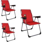 Kamp 3''lü 140 kg Taşima Kapasiteli Lüks Bardaklıklıp Kamp & Piknik Sandalyesi Ssd-03 - 6456 Ecorce Tube Marron - Polyester