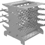 Kamp Ayısı® 2mm Galvaniz Metal GrillSpett™ Çift Taraflı Dikey Şiş Mangal Izgarası - 6 Şiş Hediyeli, Özel Taşıma Çantalı