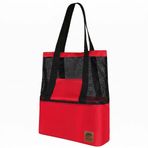 Kamp Ayısı® Thermo Bag - Sıcak/Soğuk Termal Korumalı Kamp, Piknik, Plaj Çantası 16+22= 38 Lt Kırmızı