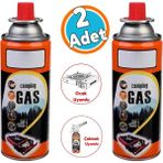 Kamp Gazı Bütan Propan Gaz Tüpü Portatif Ocak Kartuşu Tek Kullanımlık Pürmüz 400 Ml 2 Adet