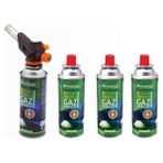 Kamp Kartuş Tüp 227 gr Çakmaklı Pürmüz Set 4'lü - Yeşil