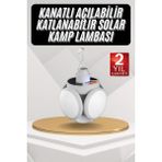 Kamp Lambası Güneş Enerjili Solar 5 Kanatlı Katlanır Lamba Karavan - 1 - Ahşap