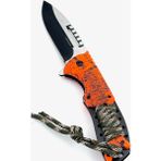 Kamp Outdoor Ipli Browning Çakı Hafif 21 cm Kemer Klipsli Kilitli - Turuncu