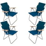 Kamp Sandalyesi Katlanır Ahşap Kollu Kamp Piknik Sandalyesi 4 Lü - 6456 Ecorce Tube Marron - Polyester