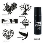 Kamp Ve Doğa Spray Tattoo Geçici Dövme Yapma Seti Sprey Dövme Kiti