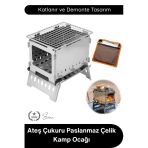 #Kampocağı Ateş Çukuru Paslanmaz Çelik Kamp Ocağı Katlanır Taşınabilir Outdoor Izgara Bushcraft Piknik Barbekü Sobası De