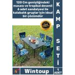 #Kampseti Kamp Piknik Bahçe Konfor Pratik Portatif Katlanabilir 6 Kişilik 120 Cm Masa Sandalye Seti