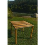 Kamptek Ahşap Rulo Katlanabilir Kamp Piknik Plaj Balkon Masası Renkli 60*60*50