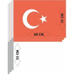 kampuskirtasiye.net Raşel Kumaş Sopalı Türk Bayrağı 35 x 60 cm 3 Adet