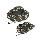 Kamuflaj Boonie Şapka, Mesh Havalandırmalı, Ayarlanabilir Çene Kordonlu, Outdoor Güneş Koruma