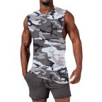 Kamuflaj erkek Tank Tops yaz artı boyutu kolsuz T shirt erkekler için spor yelek fantezi spor koşu eğitim kas Tee Tops, gri, XXL