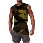 Kamuflaj erkek Tank Tops yaz artı boyutu kolsuz T shirt erkekler için spor yelek fantezi spor koşu eğitim kas Tee Tops, yeşil, 4XL