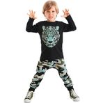 Kamuflaj Kaplan Erkek Çocuk Uzun Kollu T-shirt Pantolon Takım