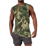 Kamuflaj Tank Tops erkekler spor kolsuz T shirt erkekler için artı boyutu yelek fantezi spor koşu eğitim kas Tee Tops, Yeşil #1, M