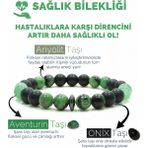 Kamus Sağlık Bilkeliği Anyolit Aventurin Oniks Doğal Taş Bileklik - 18 cm - Taupe